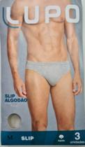 Kit 3 Cuecas Slip Algodão Adulto Lupo 515. Kit 3 Cuecas Slip Algodão Adulto Lupo 515.