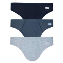 Kit 3 Cuecas Slip Algodão Adulto Masculino Lupo