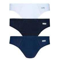 Kit 3 Cuecas Slip Algodão Adulto Masculino Lupo Kit 3 Cuecas Slip Algodão Adulto Masculino Lupo