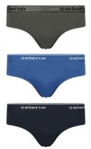 Kit 3 Cuecas Slip Algodão Até Eg Selene 11900