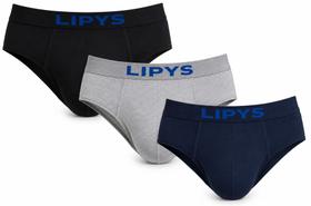 Kit 3 Cuecas Slip Algodao Personal Lipys - Ref430 Tamanho:GGCor:PretoGenero:Masculino Kit 3 Cuecas Slip Algodao Personal Lipys - Ref430 Tamanho:GGCor:PretoGenero:Masculino