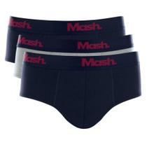 Kit 3 Cuecas Slip Azul/Cinza/Azul Mash 113.06 Cotton Kit 3 Cuecas Slip Azul/Cinza/Azul Mash 113.06 Cotton