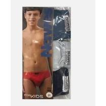 Kit 3 cuecas slip infantil algodão nawes for kids n04 Kit 3 cuecas slip infantil algodão nawes for kids n04