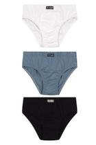 Kit 3 cuecas slip infantil menino em meia malha Brandili