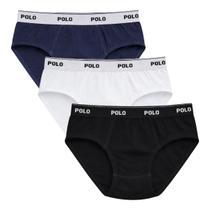 Kit 3 Cuecas Slip Infantil PoloStar Cotton Algodão Forro Duplo Confortável Kit 3 Cuecas Slip Infantil PoloStar Cotton Algodão Forro Duplo Confortável