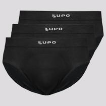 Kit 3 Cuecas Slip Lupo Micromodal Preta