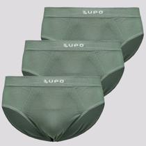 Kit 3 Cuecas Slip Lupo Micromodal Sem Costura Verde