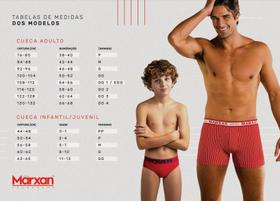Kit 3 Cuecas Slip Marxan Algodão Liso Canelado Plus Size GG4