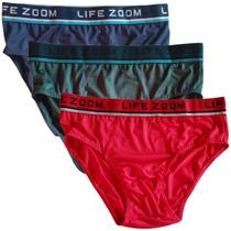 Kit 3 Cuecas Slip Masculino Microfibra Life Zoom Kit 3 Cuecas Slip Masculino Microfibra Life Zoom