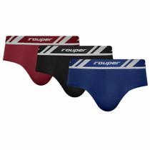 Kit 3 Cuecas Slip Microfibra Poliamida Rouper Adulto Cor:SortidasTamanho:GG