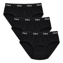 Kit 3 Cuecas Slip Polo Star Cotton 100 Algodão Penteado Masculina Adulto Tradicional