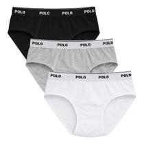 Kit 3 Cuecas Slip Polo Star Cotton 100 Algodão Penteado Masculina Adulto Tradicional