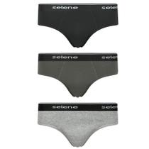 Kit 3 Cuecas Slip Selene 11900-001 Algodão Cós Elástico Kit 3 Cuecas Slip Selene 11900-001 Algodão Cós Elástico