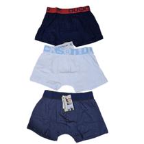 Kit 3 Cuecas Tamanho M, Juvenil, Cores Sortidas, Algodão, Cueca Boxer Box