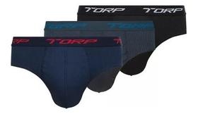 Kit 3 Cuecas Torp Slip Basic 100% Algodão Adulto 7004