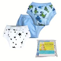 Kit 3 Cuecas Treinamento Desfraldes Bebê Star/Carros/Azul