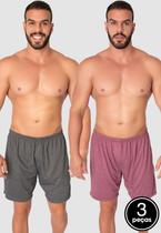 Kit 3 Cuecas Vekyo Samba Canção Masculina Malha Lisa