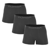 Kit 3 Cuecas Zorba Boxer Extreme Sport sem Costura Microfibra 836 Cinza Escuro