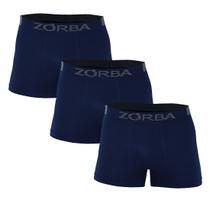 Kit 3 Cuecas Zorba Boxer Extreme Sport sem Costura Microfibra 836 Preto - P Azul Marinho