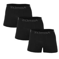 Kit 3 Cuecas Zorba Boxer Extreme Sport sem Costura Microfibra 836 Preto - P Preto