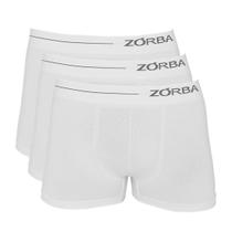 Kit 3 Cuecas Zorba Boxer Sem Costura 839 Branco - P