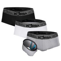 Kit 3 Cuecas Zorba Slip com Suporte Anatômico 666