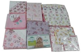 Kit 3 Cueiro 1 Toalha Capuz 12 Fralda 1 Travesseiro Menina