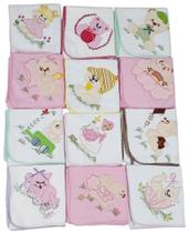 Kit 3 Cueiro Bordado + 2 Toalha Com Forro + 10 Pano De Boca