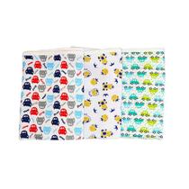 Kit 3 Cueiro Manta Bebê Estampado Flanelado Canela Menino Kit 3 Cueiro Manta Bebê Estampado Flanelado Canela Menino