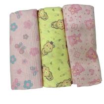 Kit 3 Cueiro Manta Flanelado Liso Estampado Bebê Minasrey Kit 3 Cueiro Manta Flanelado Liso Estampado Bebê Minasrey