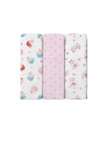 Kit 3 Cueiros Bebê Estampado 100% Algodão Bublim Kit 3 Cueiros Bebê Estampado 100% Algodão Bublim