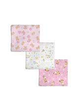 Kit 3 Cueiros Bebê Flanelado Estampado 100% Algodão Berçinho 50cm X 80cm Cor:Rosa Kit 3 Cueiros Bebê Flanelado Estampado 100% Algodão Berçinho 50cm X 80cm Cor:Rosa