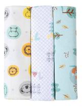 Kit 3 Cueiros Flanelado 80X80cm Estampados Grande Macio Papi/karinho 80X80CM Kit 3 Cueiros Flanelado 80X80cm Estampados Grande Macio Papi/karinho 80X80CM