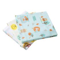 Kit 3 Cueiros Papi Flanelados 80x50cm Estampado Neutro Verde Kit 3 Cueiros Papi Flanelados 80x50cm Estampado Neutro Verde