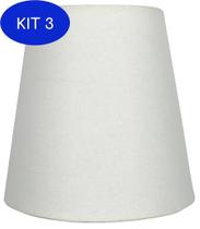 Kit 3 Cúpula De Tecido Para Lustre Algodão Tamanho P Branca