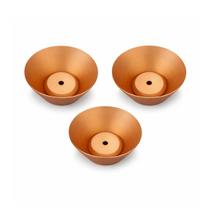 Kit 3 cúpulas metálicas para luminária pendente cor cobre