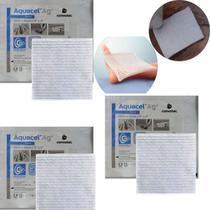Kit 3 Curativo Profissional Aquacel Fibra E Prata 10x10cm Convatec Kit 3 Curativo Profissional Aquacel Fibra E Prata 10x10cm Convatec