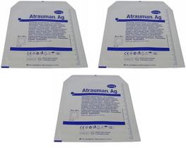 Kit 3 Curativos Atrauman Ag Compressa Não Aderente 10x10 Cm Kit 3 Curativos Atrauman Ag Compressa Não Aderente 10x10 Cm