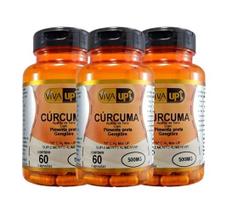 Kit 3 Cúrcuma com Pimenta Preta e Gengibre 60 cápsulas de 500 mg VivaUp