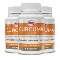 Kit 3 Curcuma Plus Vitafor 60 Cápsulas