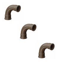 Kit - 3 Curvas Longas PVC Marrom Soldáveis de 50mm 90º Tigre