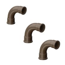 Kit - 3 Curvas Longas Pvc Marrom Soldável 50mm 90º Tigre