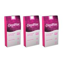 Kit 3 Cx Folhas Prontas Cera Depilação Design Sobrancelhas Depilflax Rosa Mosqueta