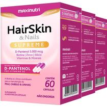 Kit 3 D Pantenol Biotina Zinco Silício Vitaminas e Minerais HairSkin e Nails Supreme Maxinutri