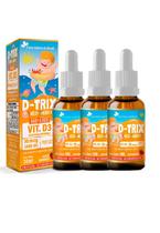 Kit 3 D-TRIX Vitamina D3 infantil 3x30ml Morango Flora Nativa Kit 3 D-TRIX Vitamina D3 infantil 3x30ml Morango Flora Nativa