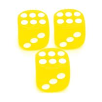 Kit 3 Dados Amarelo 6 Lados 1mm Orixás Umbanda Erês Kit 3 Dados Amarelo 6 Lados 1mm Orixás Umbanda Erês
