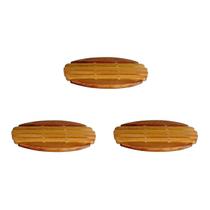Kit 3 Descanso De Panela De Pau Madeira Modelo Oval 21x16 Cm Kit 3 Descanso De Panela De Pau Madeira Modelo Oval 21x16 Cm
