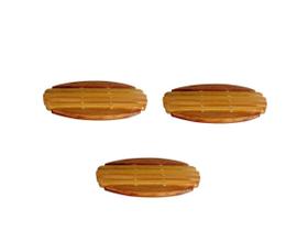 Kit 3 Descanso De Panela De Pau Madeira Modelo Oval 21x16 Cm