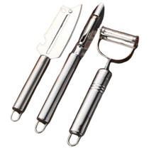 Kit 3 Descascadores Inox Frutas Legumes Queijo Escama Peixe