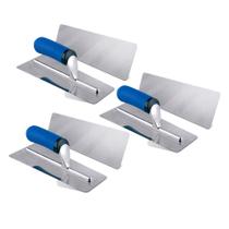 Kit 3 Desempenadeira Aço Inox Lisa Efeito Marmorizado Roma Kit 3 Desempenadeira Aço Inox Lisa Efeito Marmorizado Roma